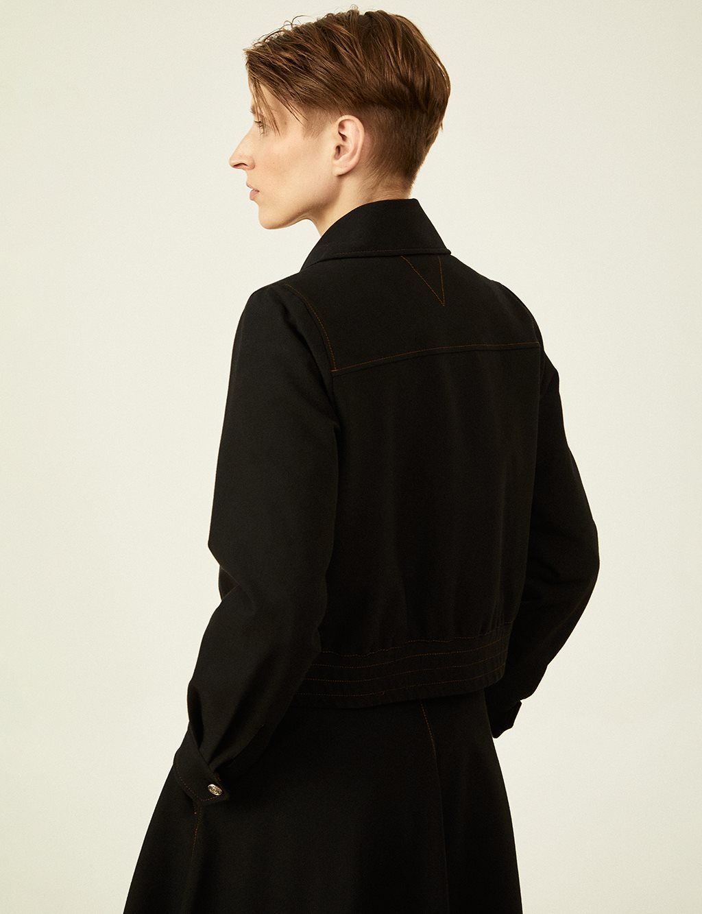 Punto Stitched Jacket Suit Black