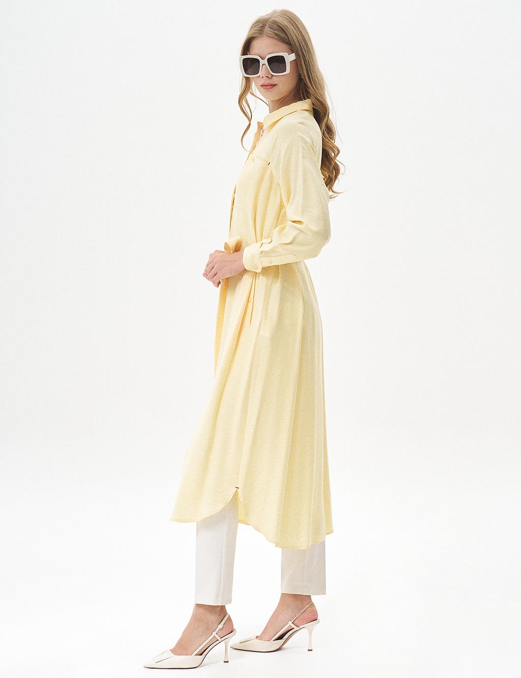 Double Pocket Full Length Tunic Yellow