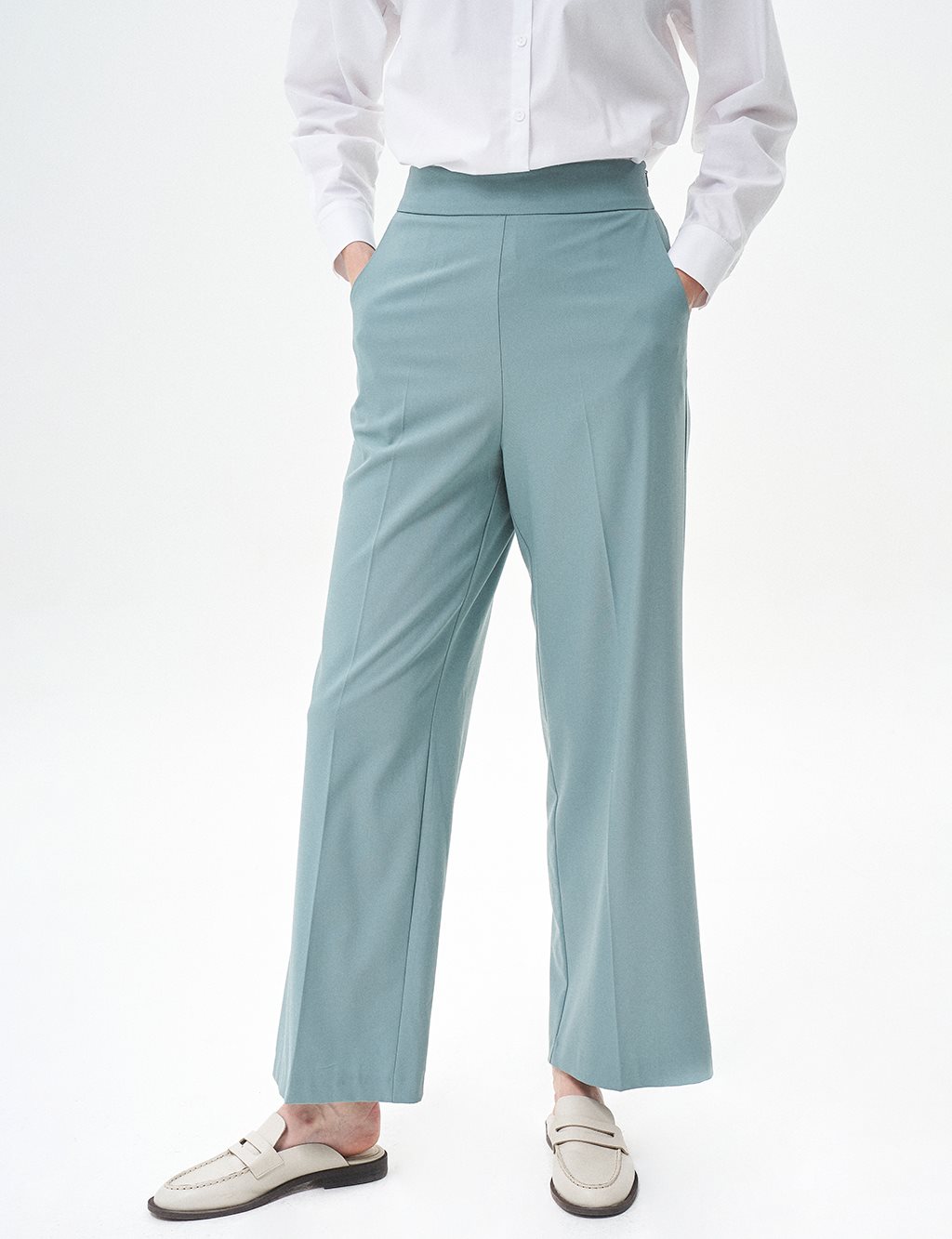 Basic Pocketed Trousers Navy Blue