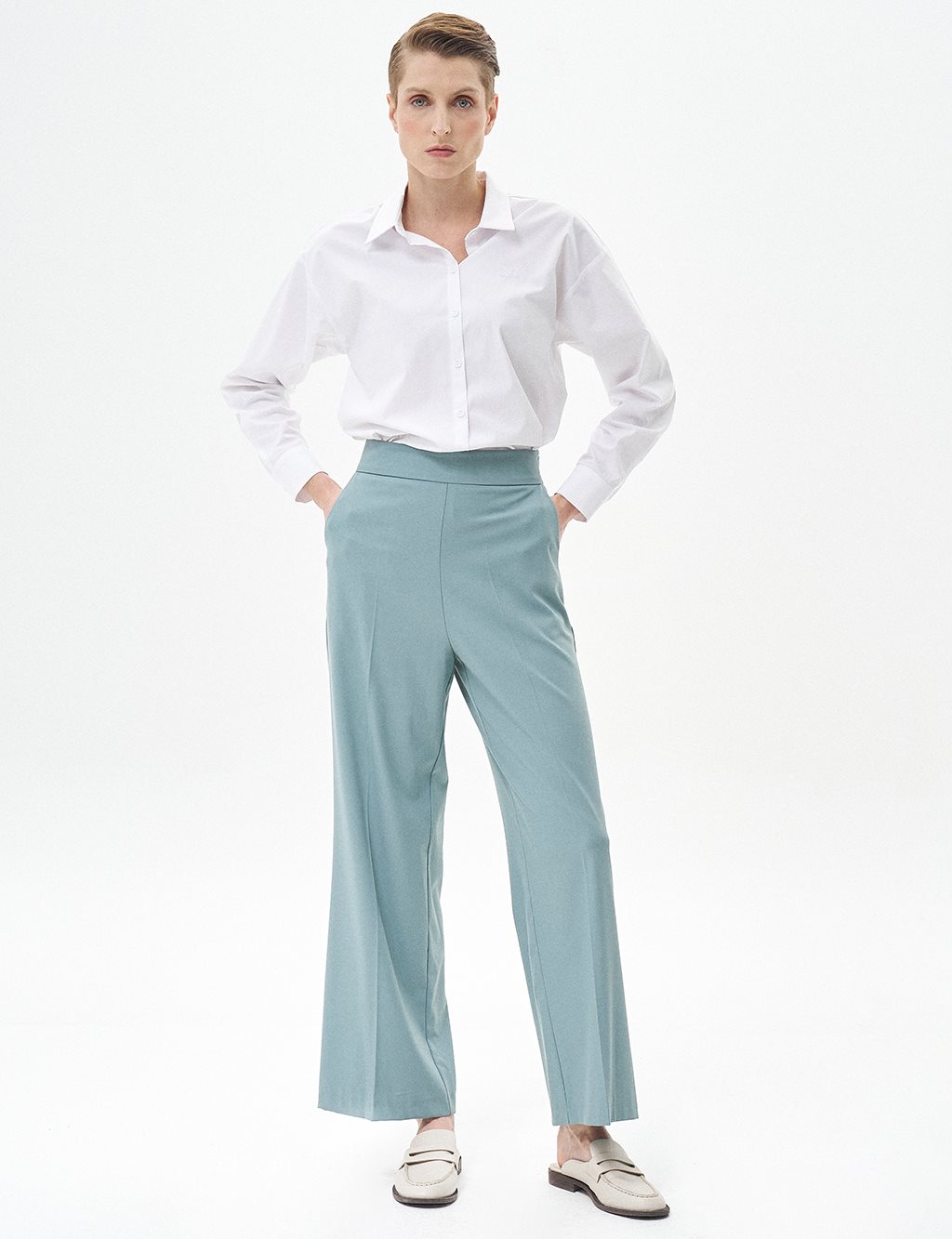 Basic Pocketed Trousers Navy Blue