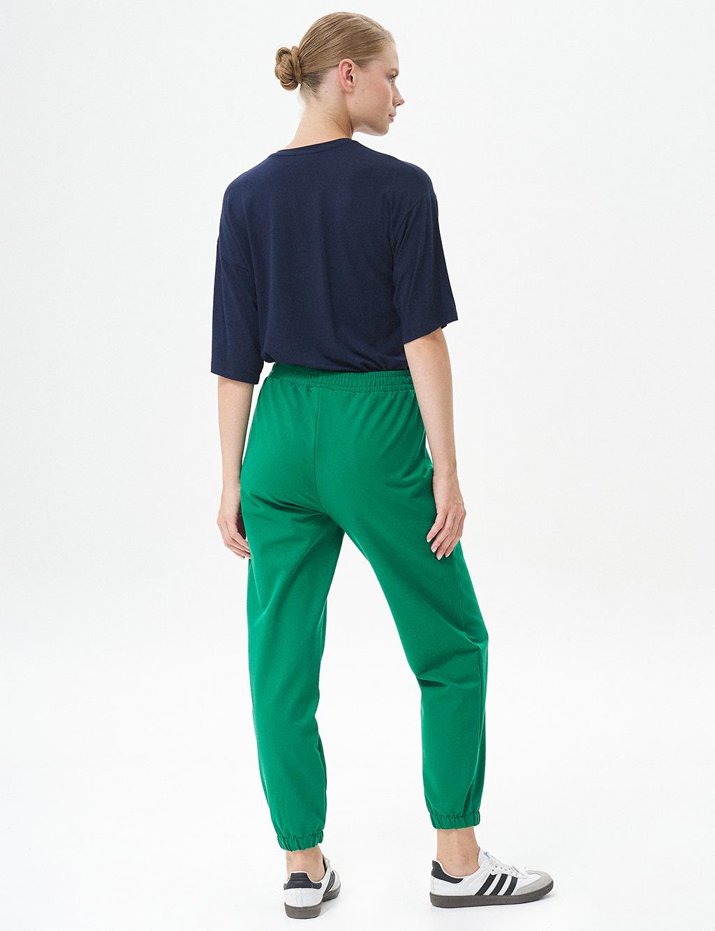 Jogger Pants with Elastic Waist Green