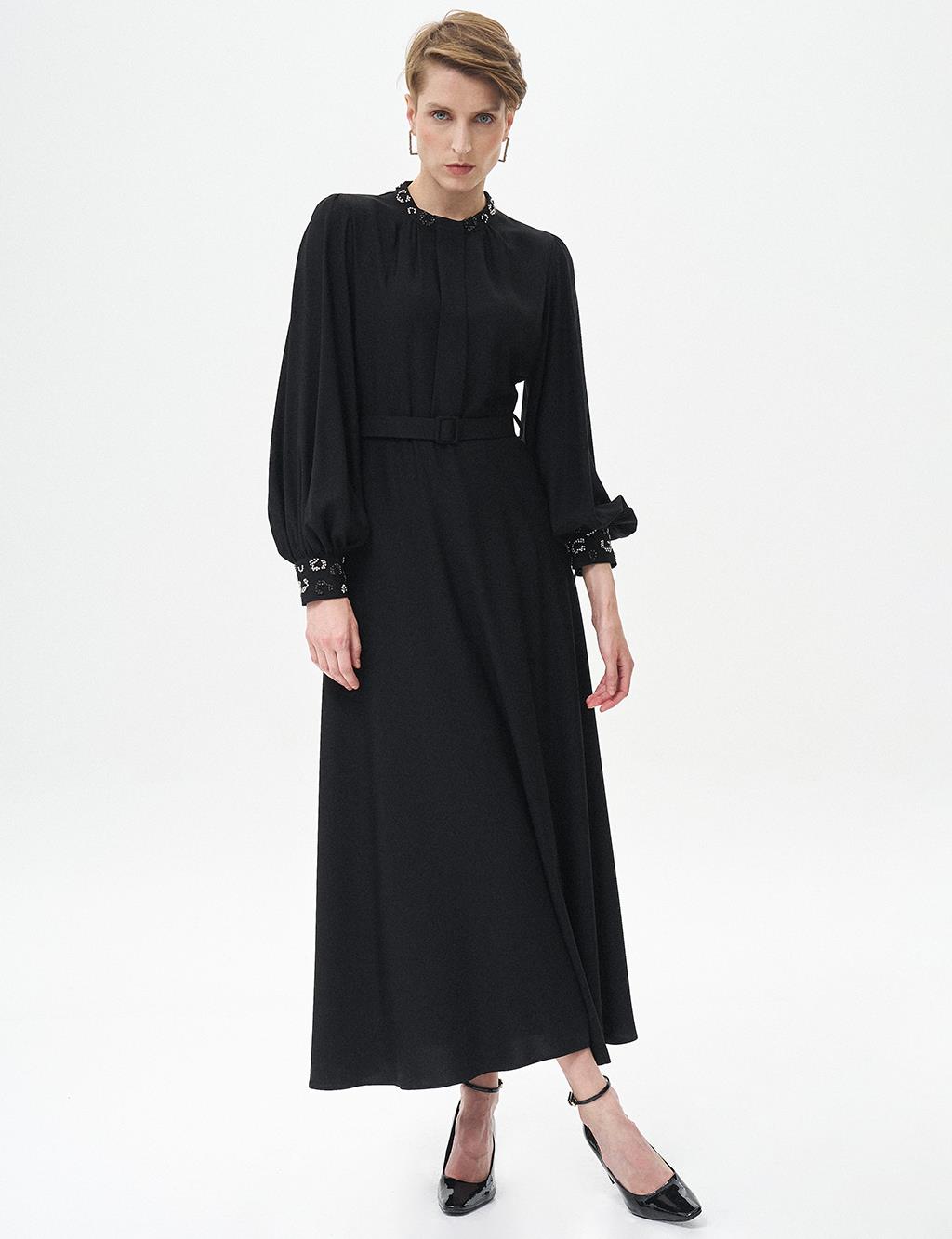 Belt Detailed Dress Black