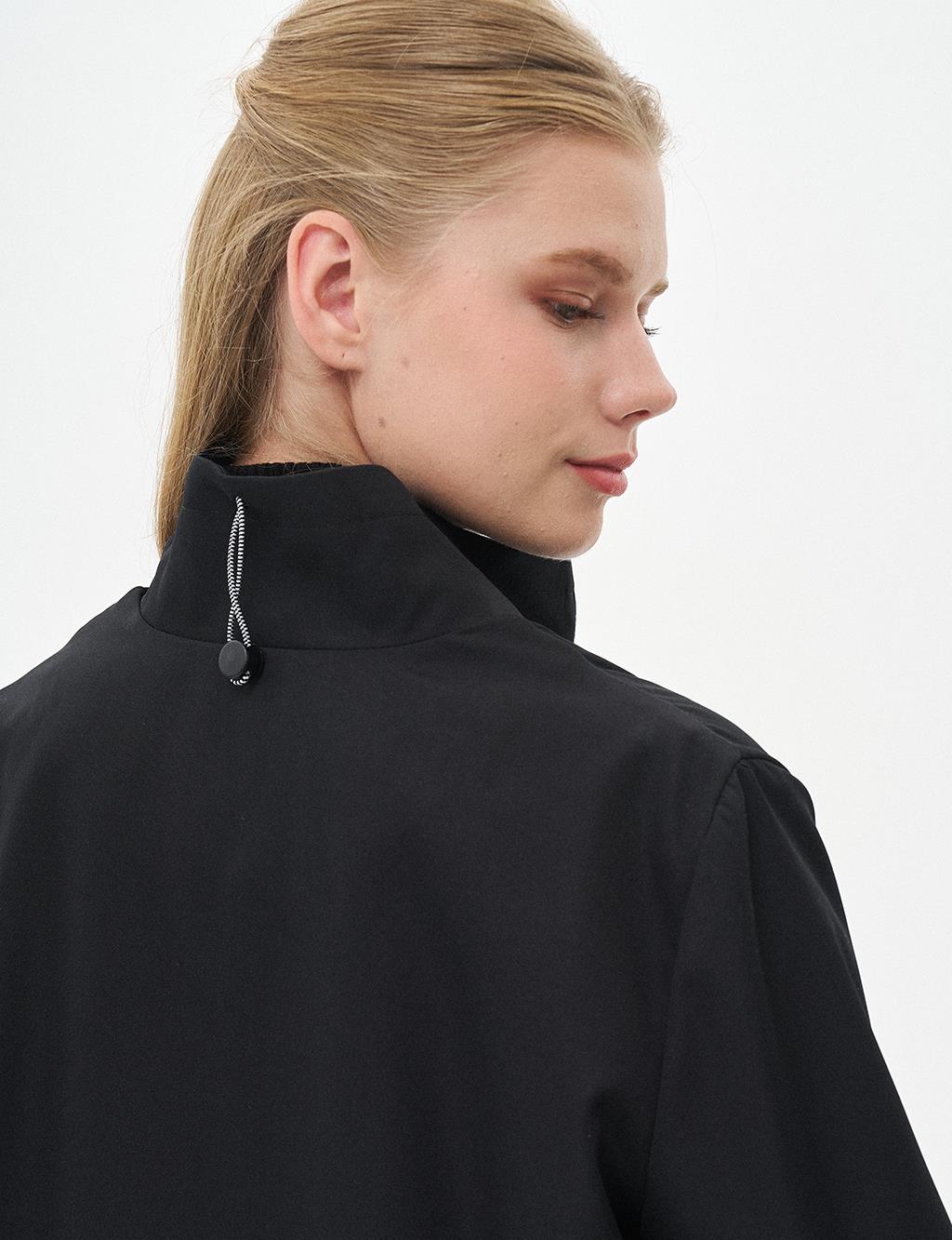 Double Look Zippered Wear Off Dark Black