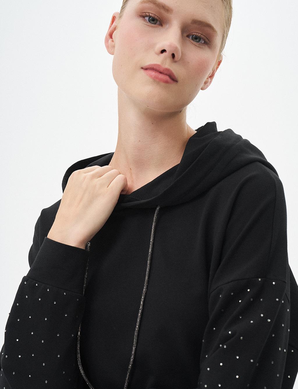 Hotfix Printed Sweatshirt Black
