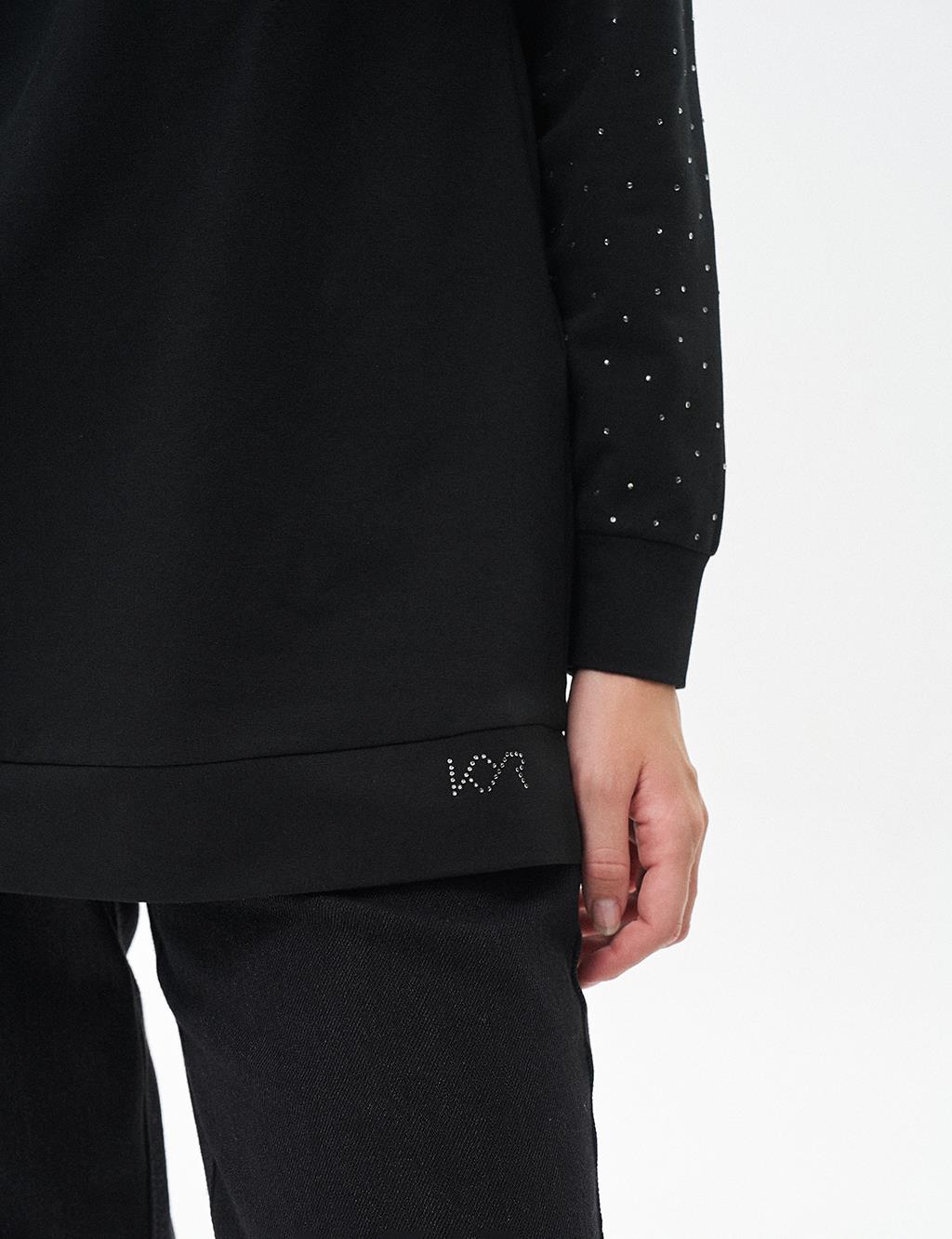 Hotfix Printed Sweatshirt Black