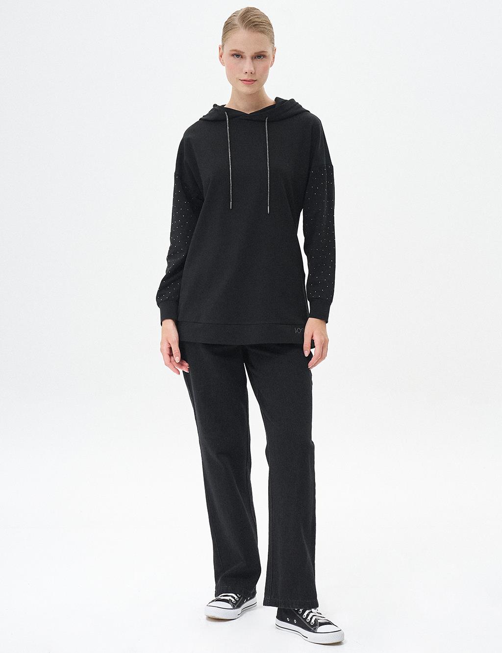 Hotfix Printed Sweatshirt Black