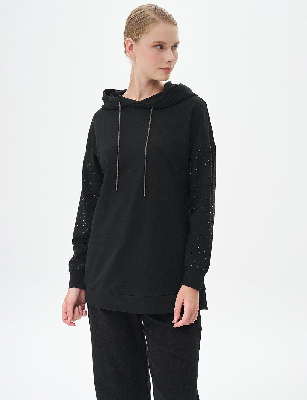 Hotfix Printed Sweatshirt Black