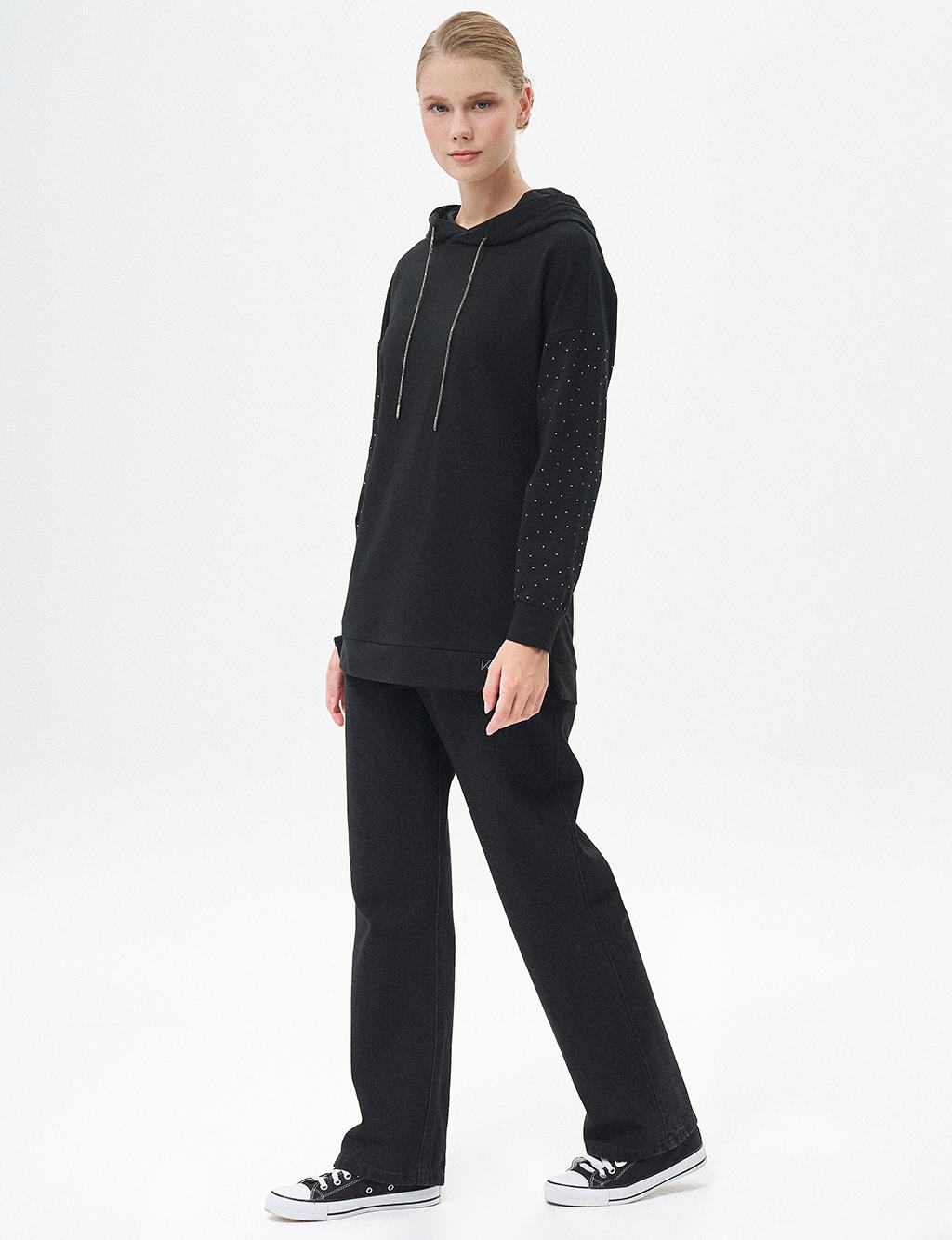 Hotfix Printed Sweatshirt Black
