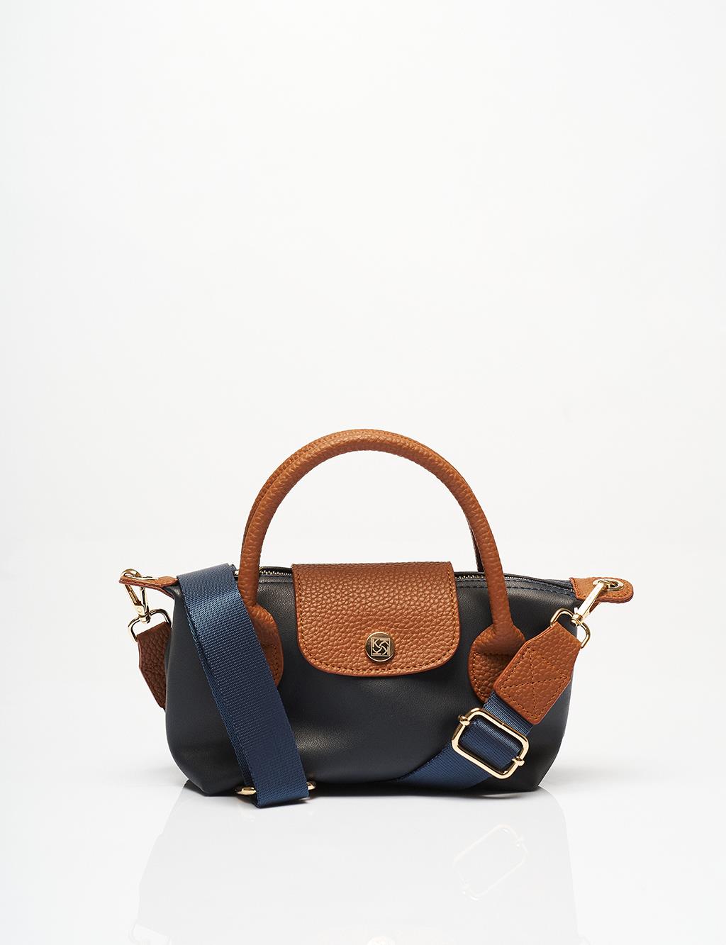 Crossbody Shopper Bag in Navy Blue