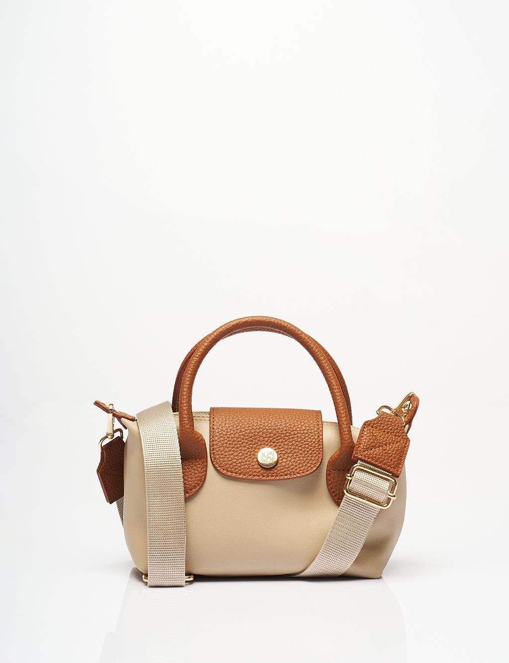 Crossbody Shopper Bag in Cream