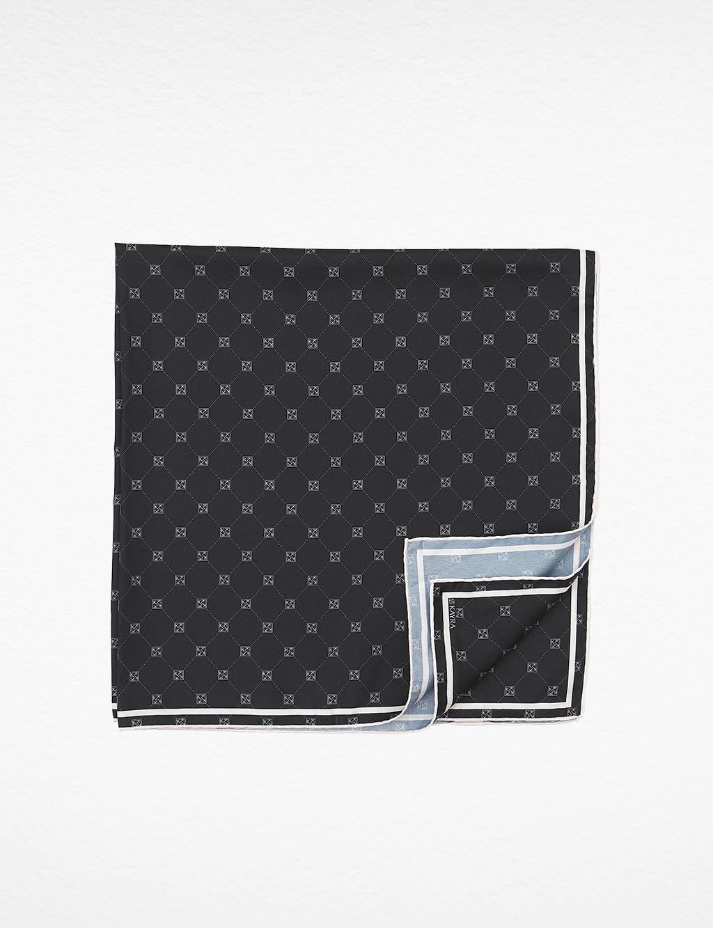 Cross Logo Monogram Scarf Black