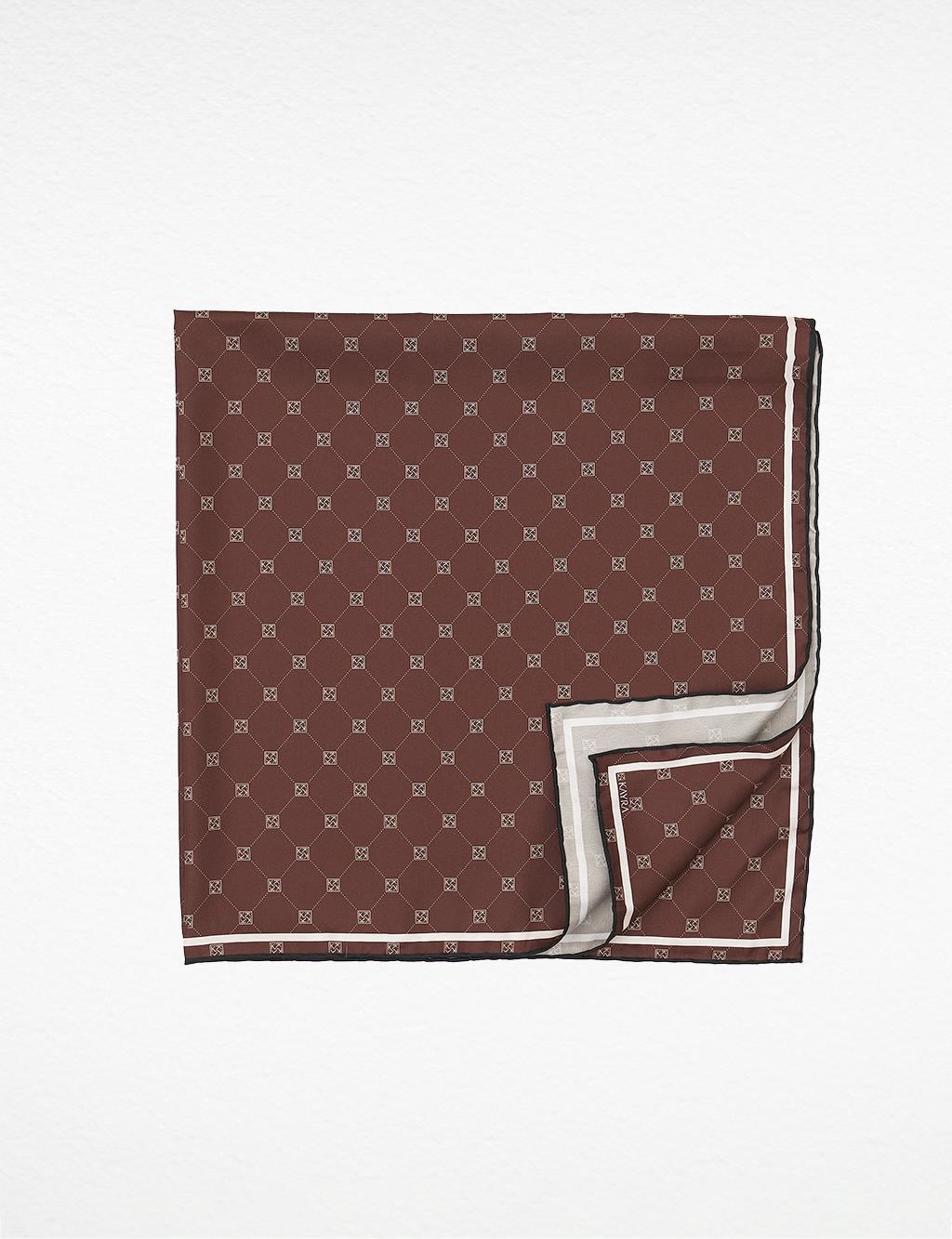 Cross Logo Monogram Scarf Coffee