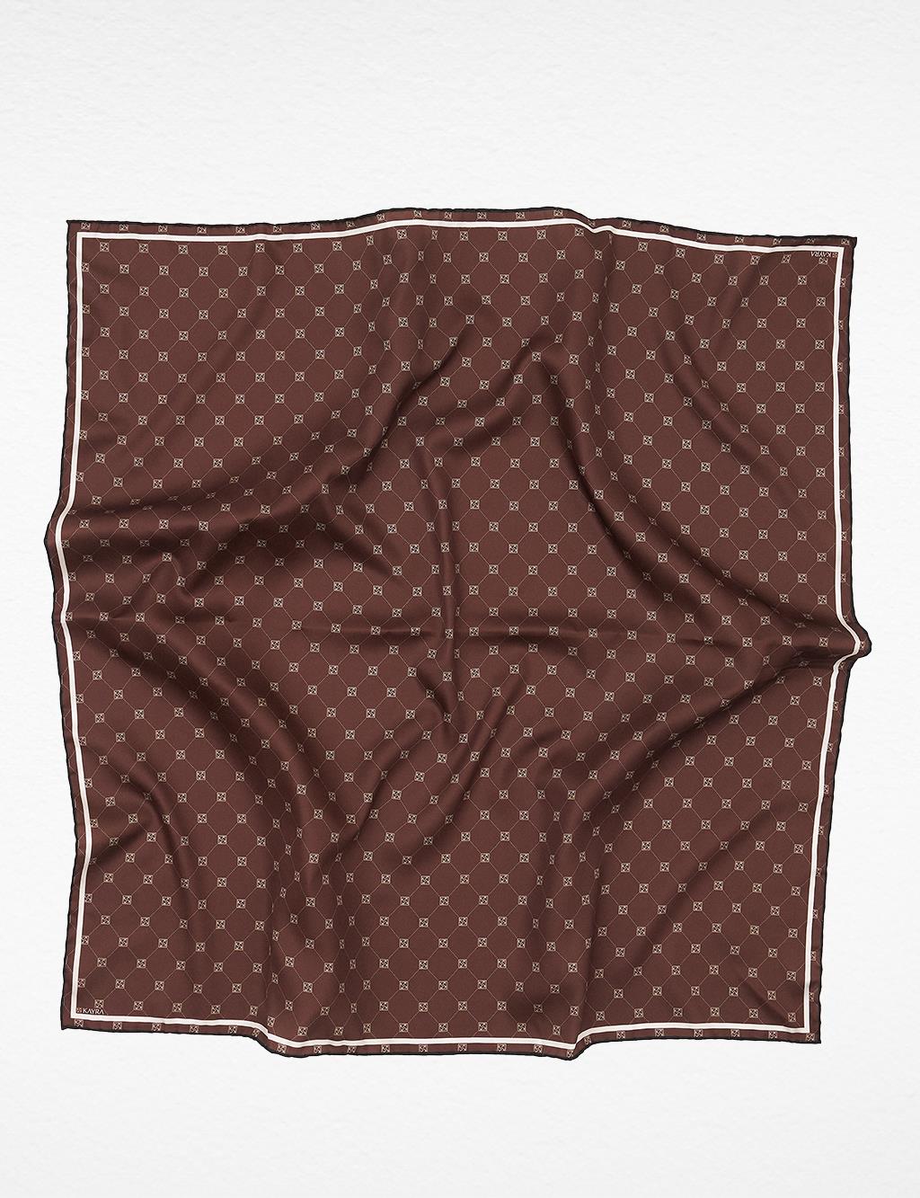 Cross Logo Monogram Scarf Coffee