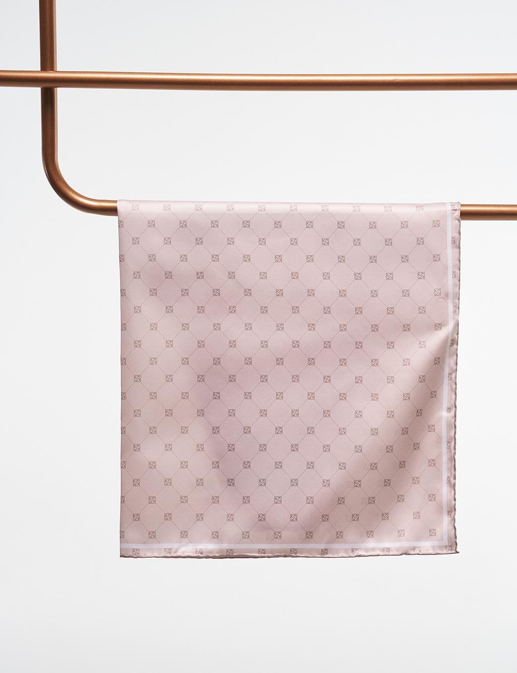 Cross Logo Monogram Scarf Light Beige