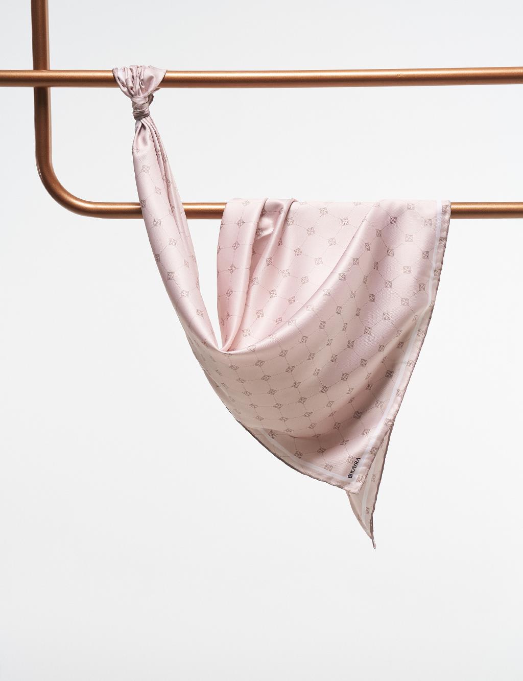 Cross Logo Monogram Scarf Light Beige