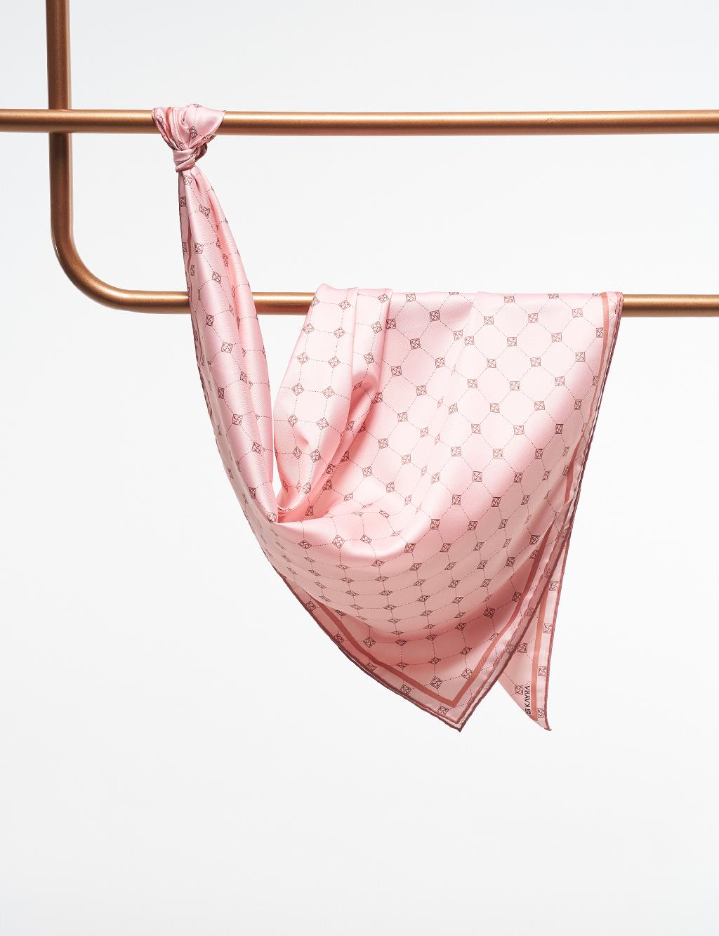 Cross Logo Monogram Scarf Salmon