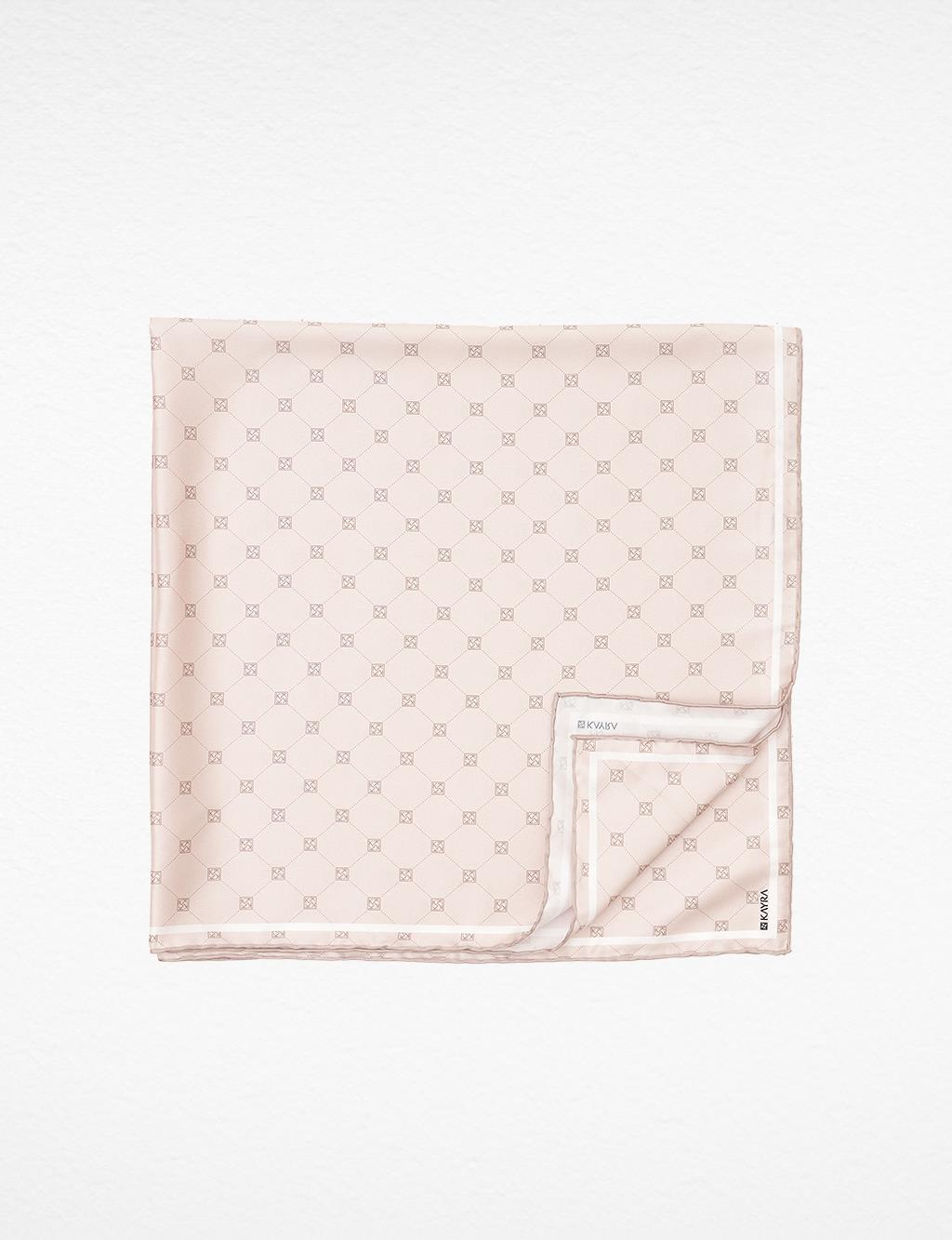Cross Logo Monogram Scarf Light Beige