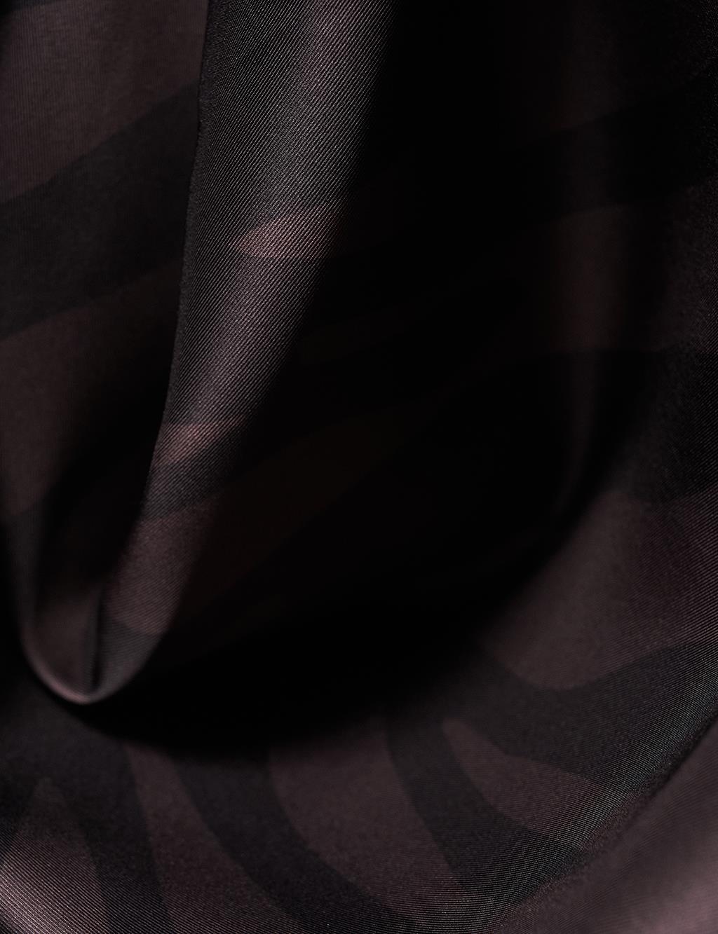 Zebra Desenli Eşarp Koyu Kahve 