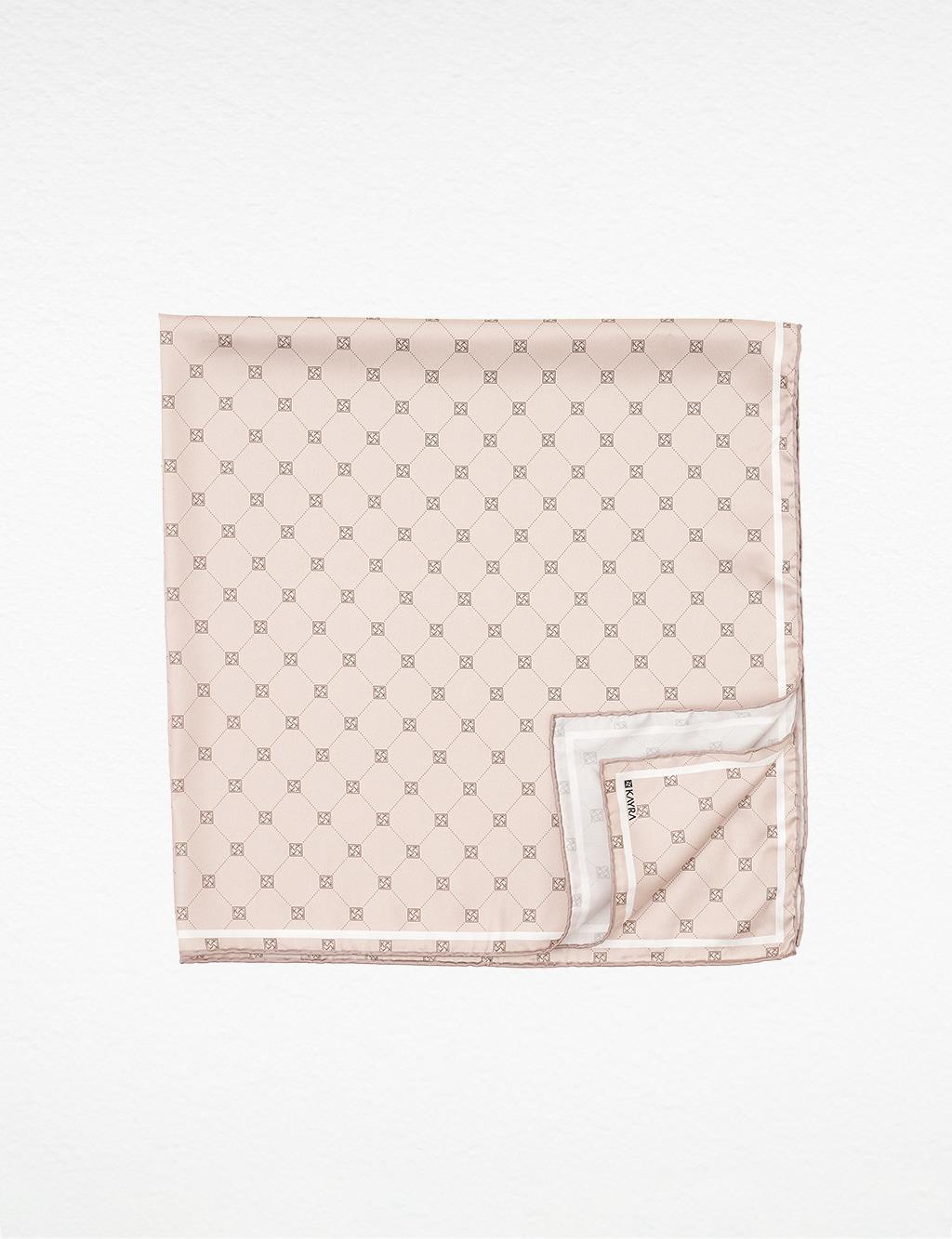 Cross Logo Monogram Scarf Beige