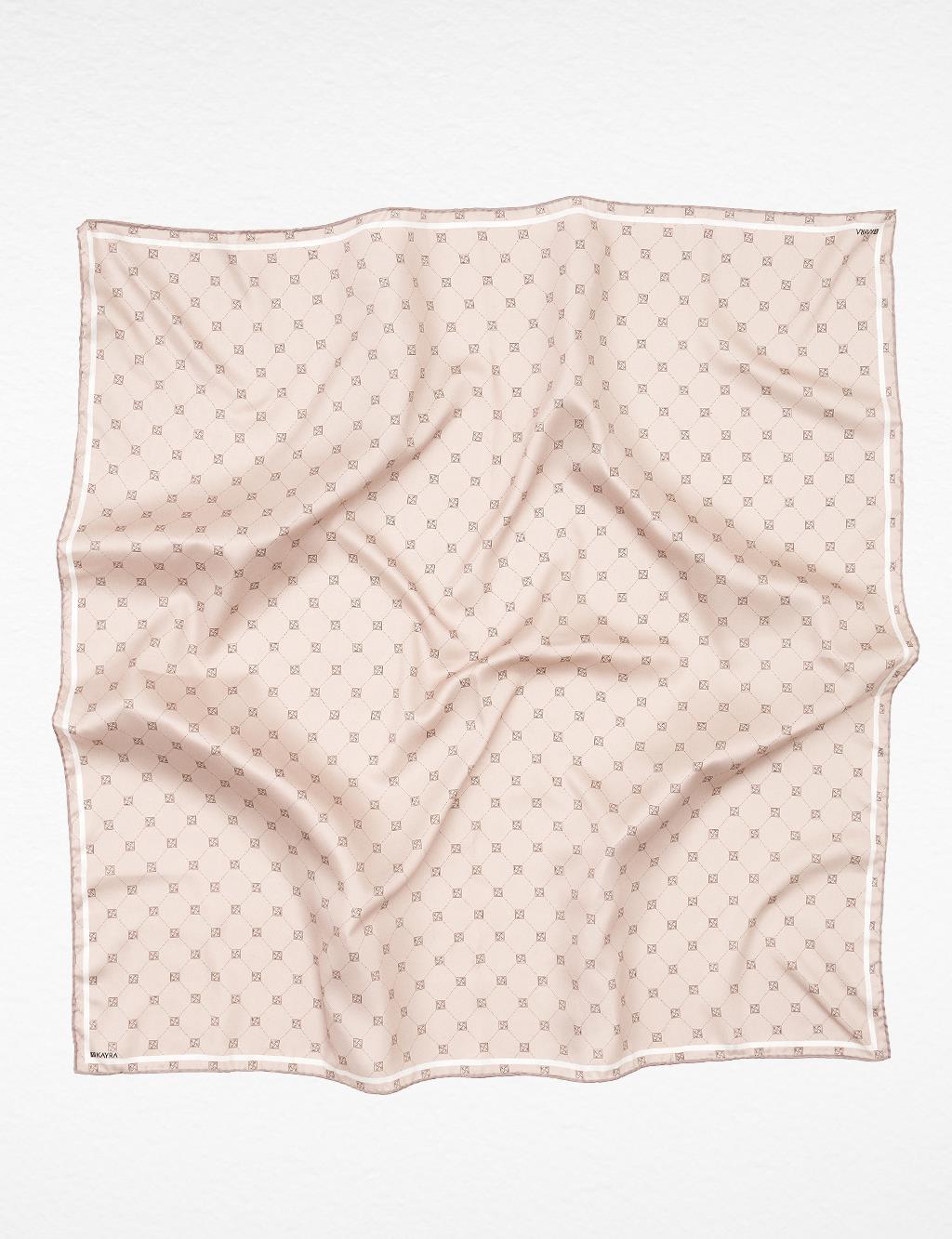 Cross Logo Monogram Scarf Beige