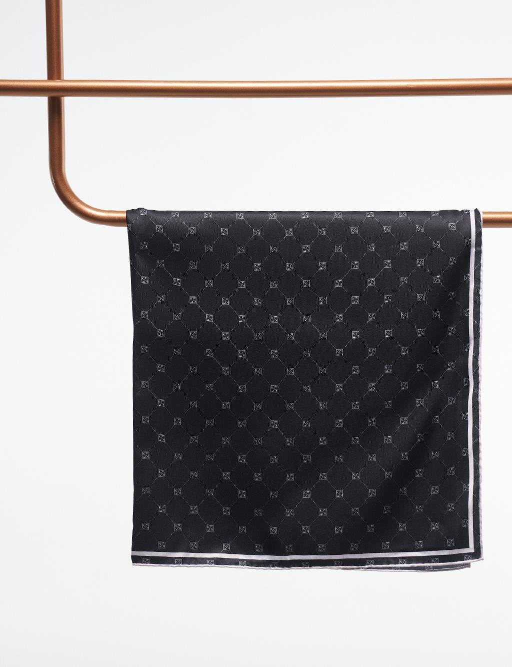 Cross Logo Monogram Scarf Black