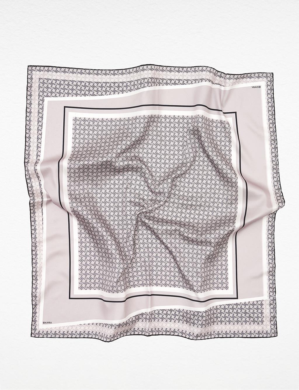 Geometric Logo Pattern Scarf Gray