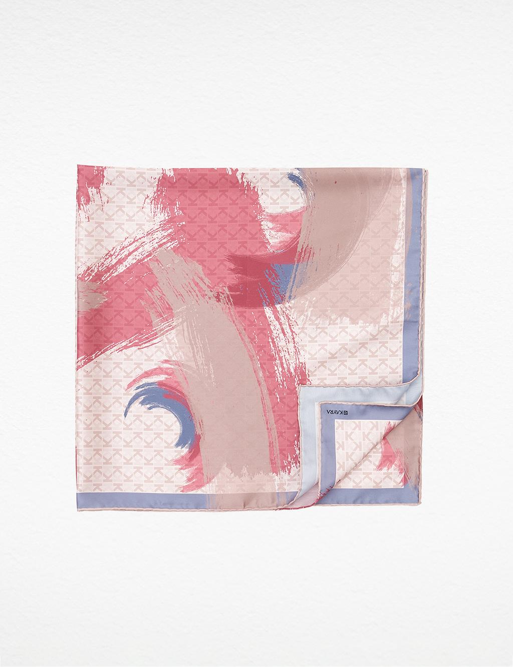 Brush Patterned Monogram Scarf Powder