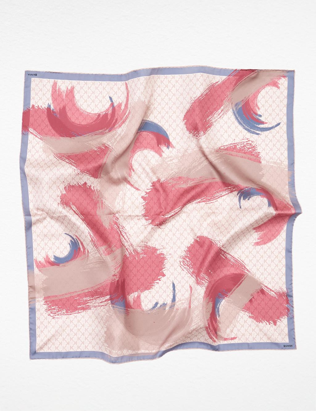 Brush Patterned Monogram Scarf Powder