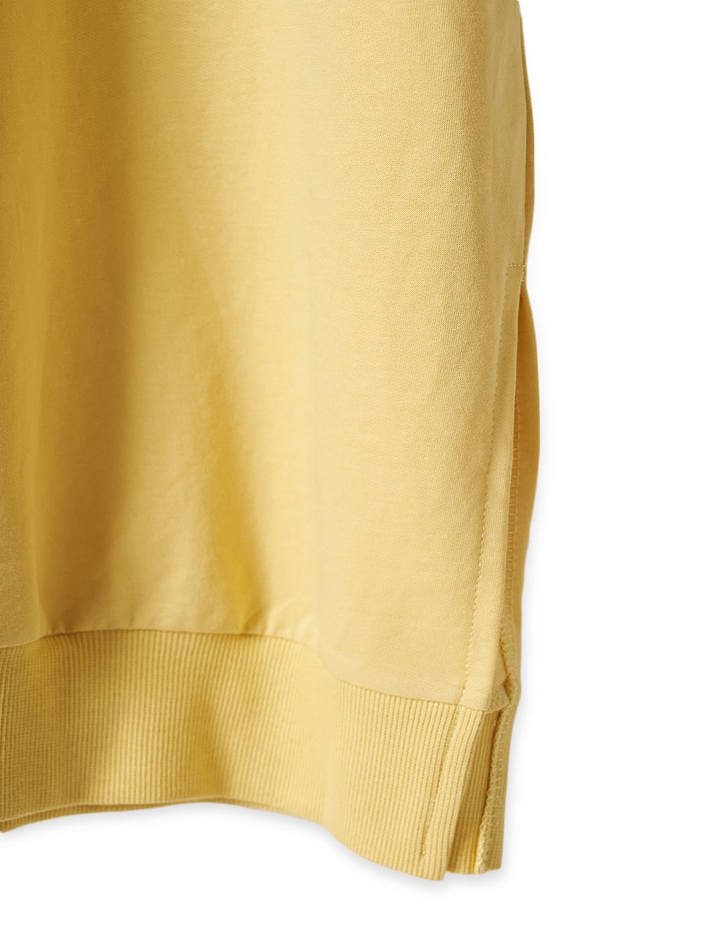 Knitted Fabric Long Sweatshirt Yellow