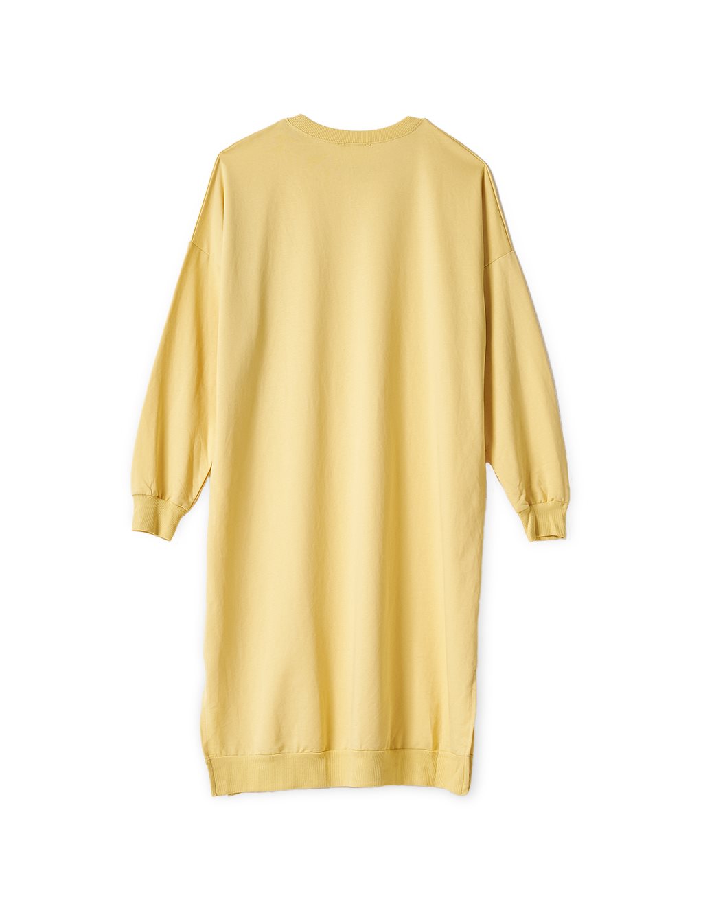 Knitted Fabric Long Sweatshirt Yellow