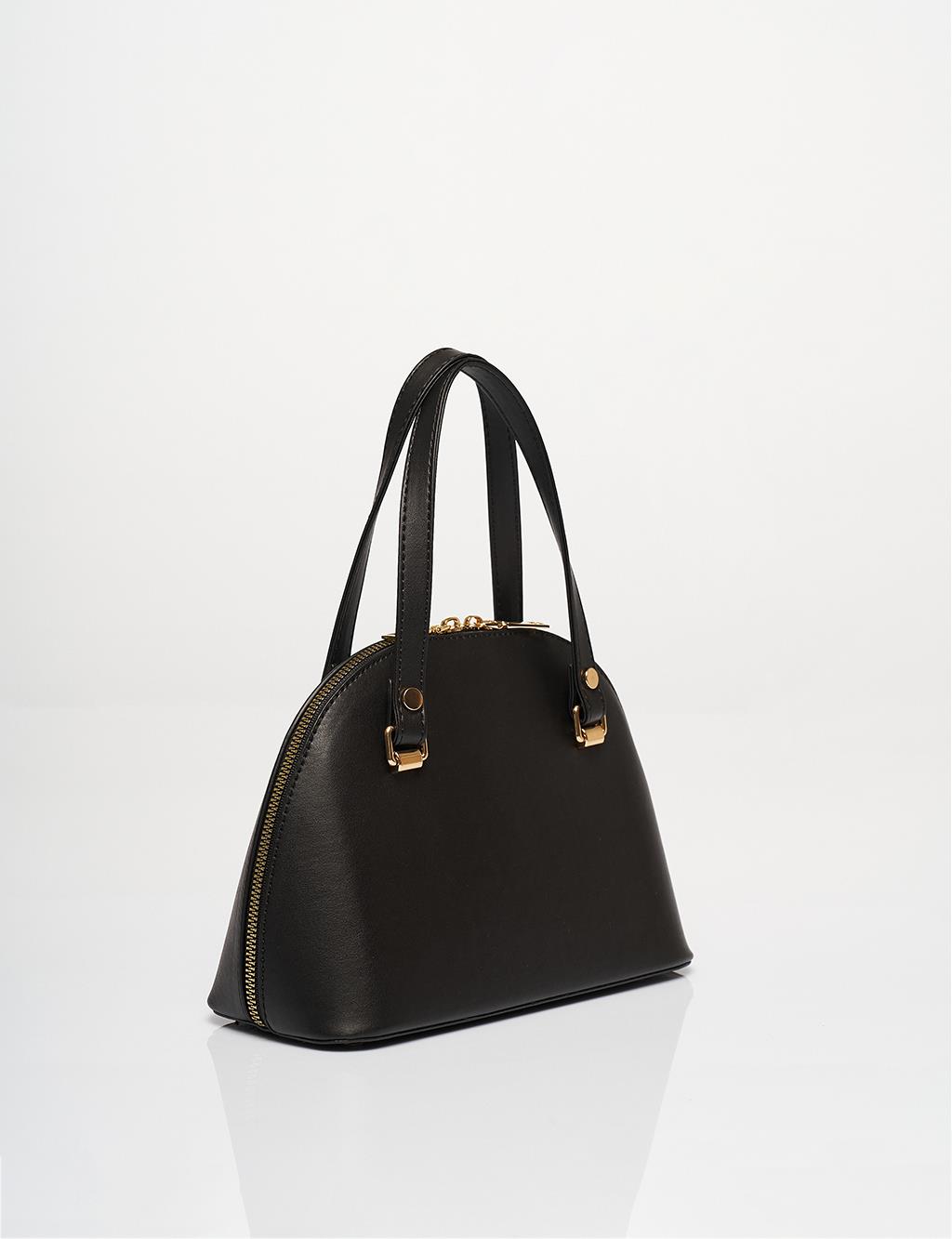 D Form Faux Leather Bag Black