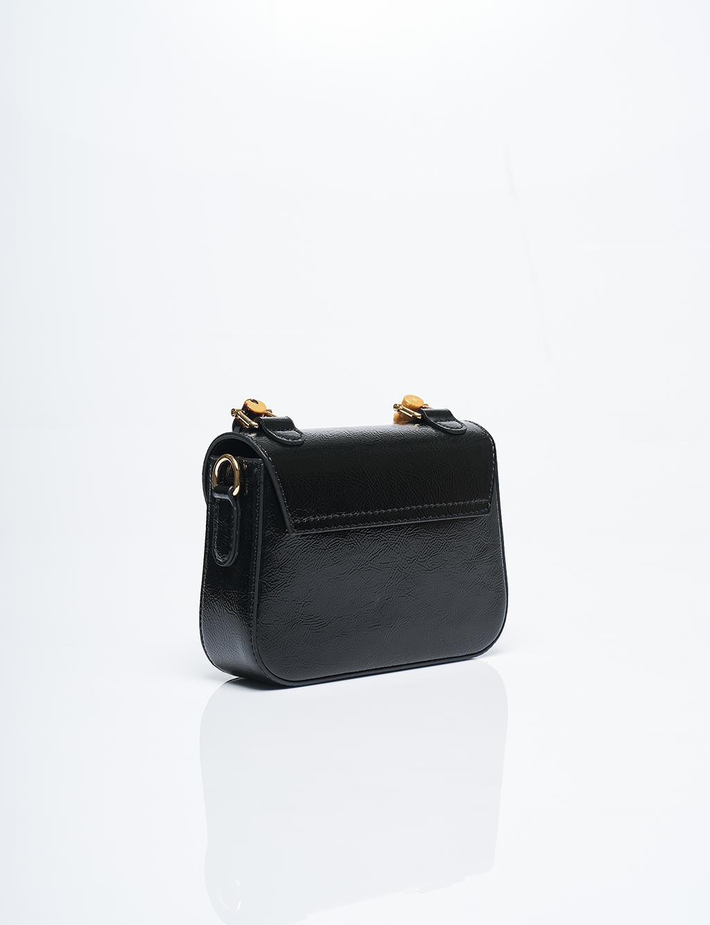 Metal Buckle Detailed Mini Bag Black