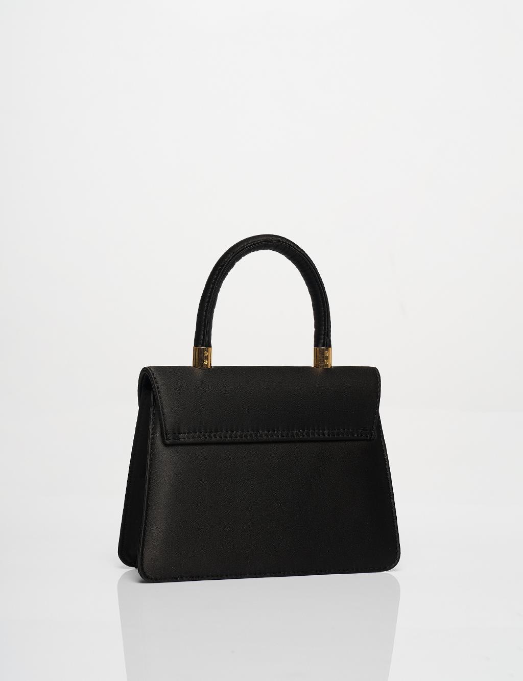 Satin Mini Bag with Cover Black