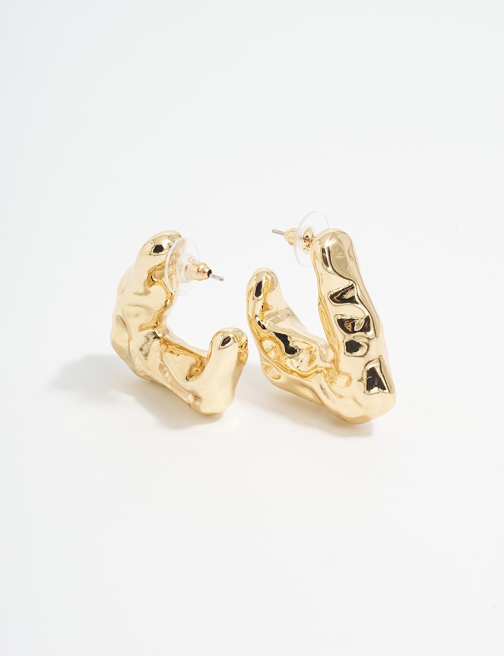 Modern Figured Earring Gold