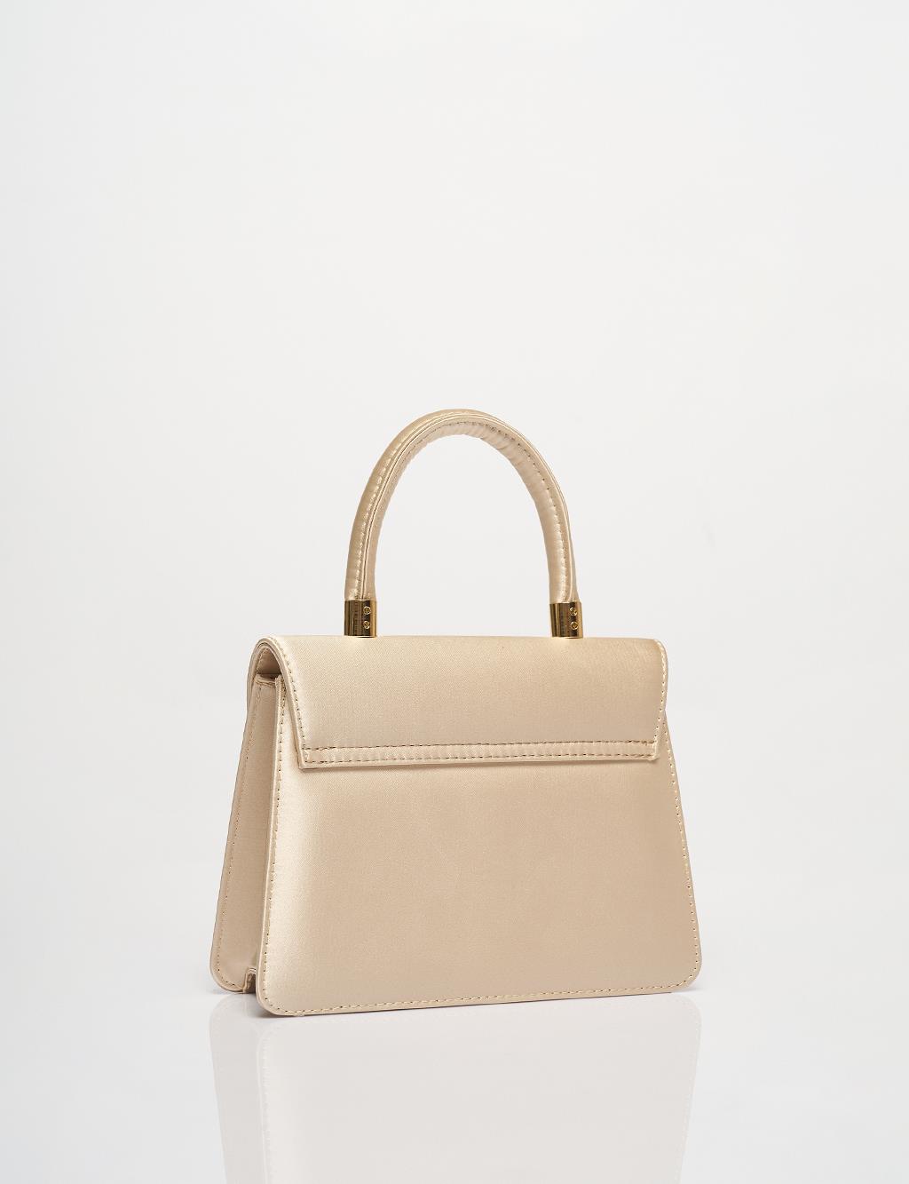 Satin Mini Bag with Cover Cream