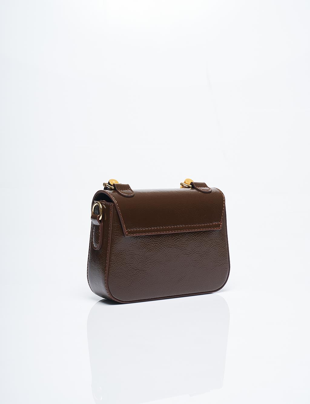 Metal Buckle Detailed Mini Bag Coffee