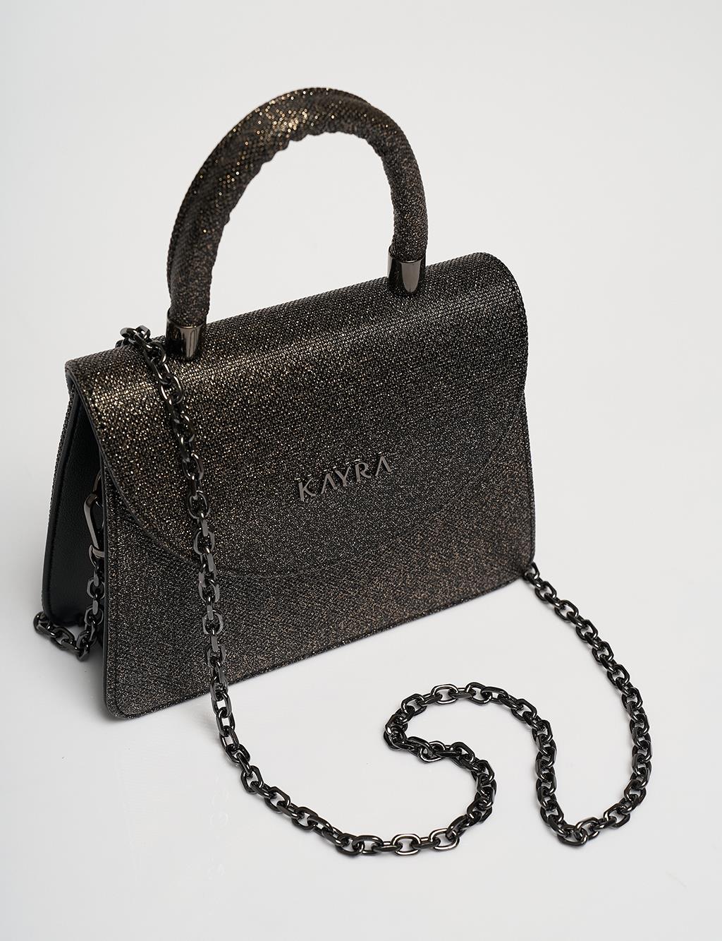 Glittery Covered Mini Bag Anthracite