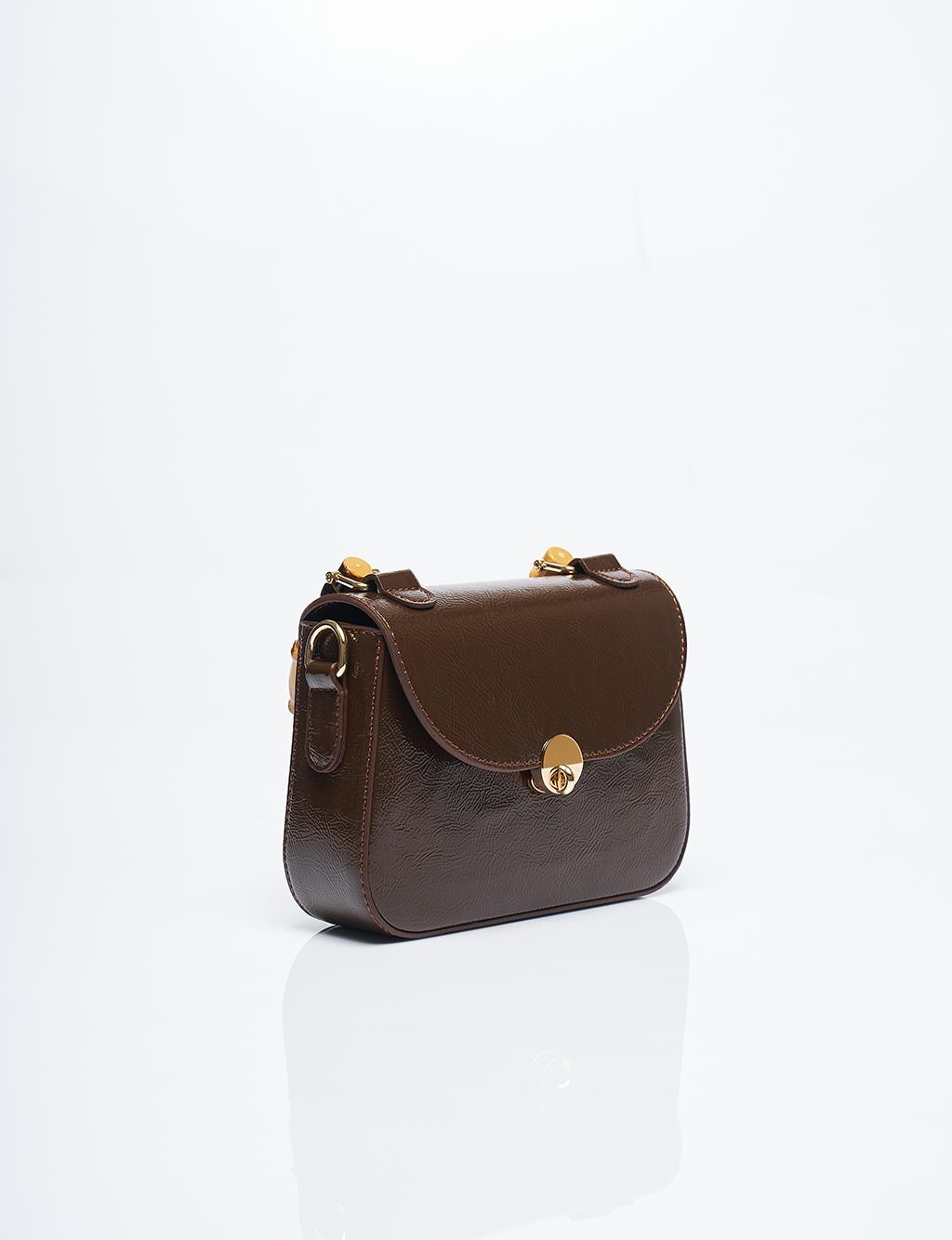 Metal Buckle Detailed Mini Bag Coffee