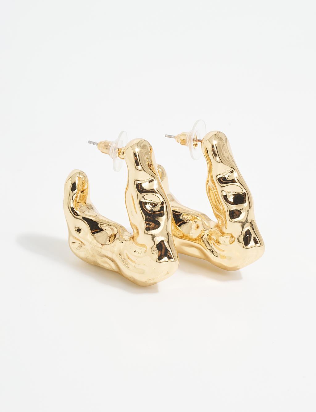 Modern Figured Earring Gold