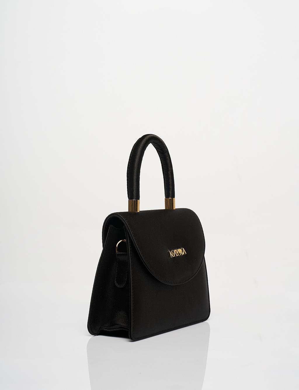 Satin Mini Bag with Cover Black