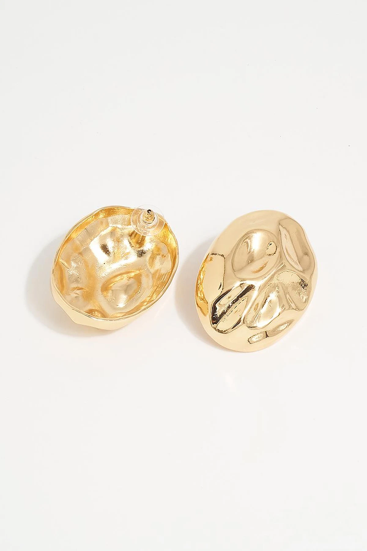 Oval Patterned Earring Gold