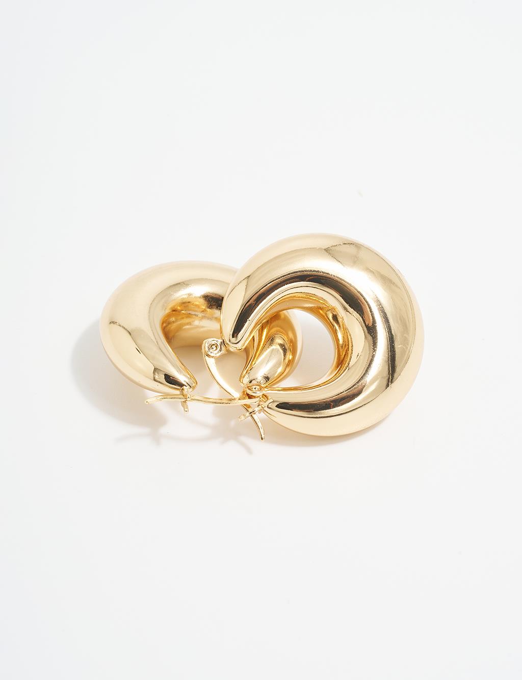 Shiny Half Hoop Earring Gold