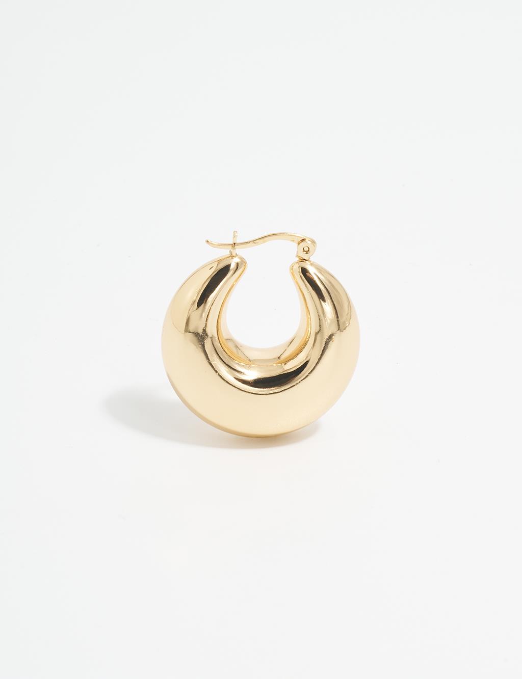 Shiny Half Hoop Earring Gold
