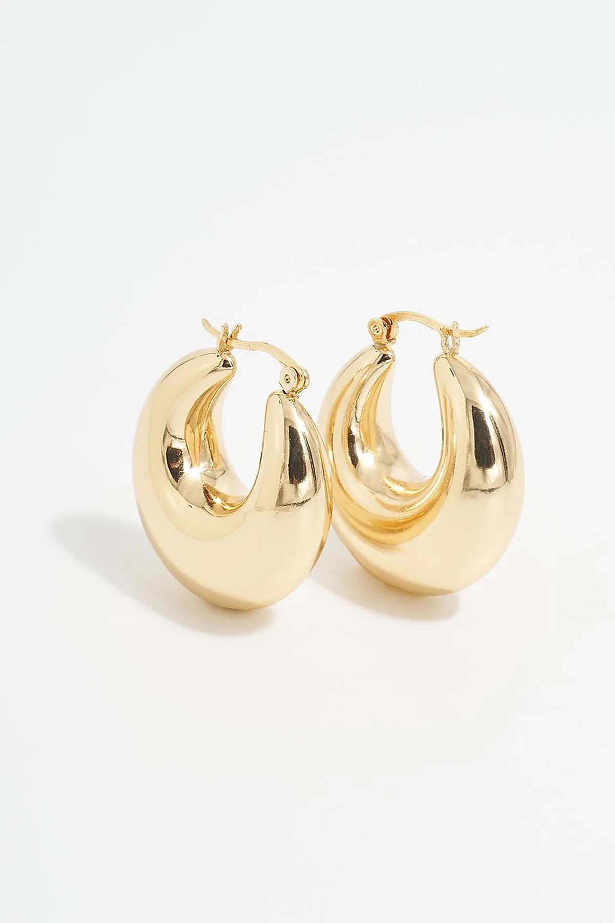 Shiny Half Hoop Earring Gold