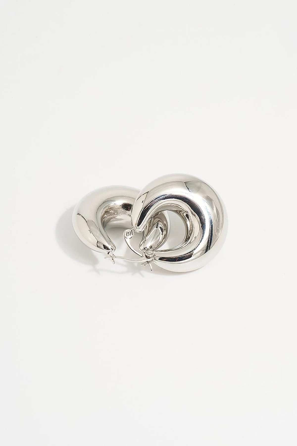 Shiny Half Hoop Earring Silver