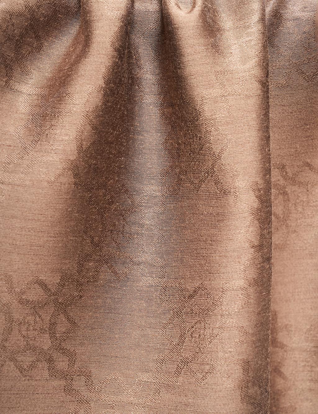 Patterned Wool Silk Shawl Dark Mink