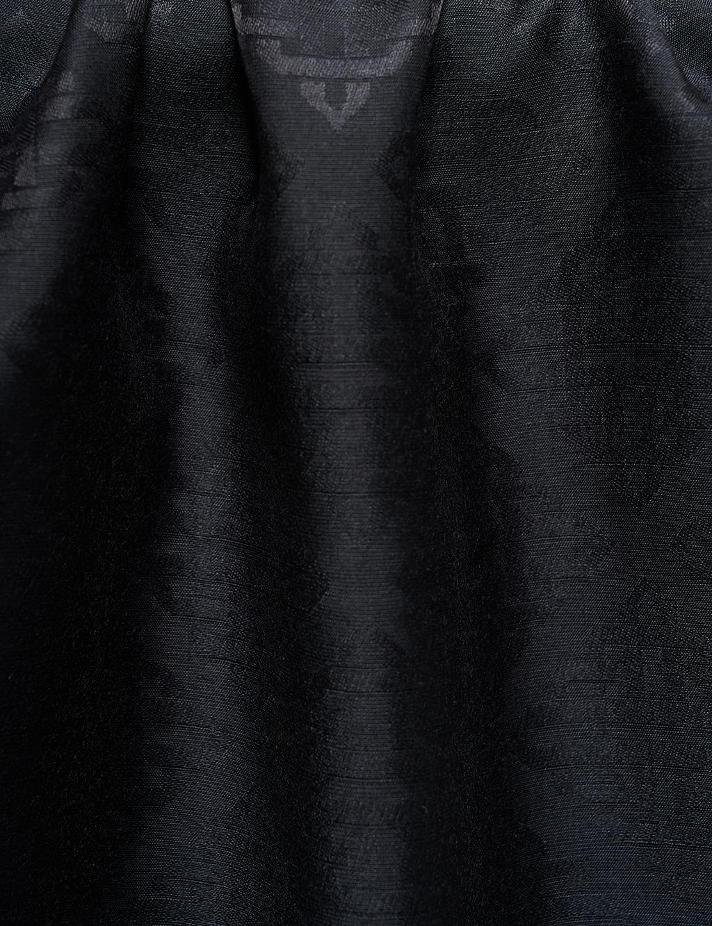 Diamond Patterned Wool Silk Shawl Black