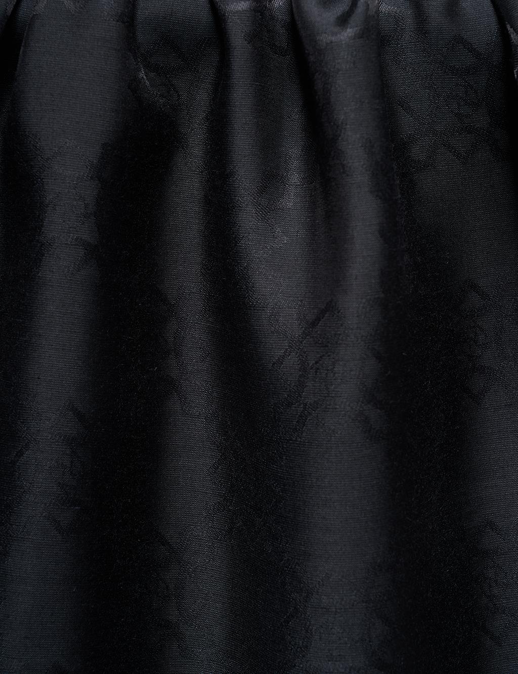 Patterned Wool Silk Shawl Black