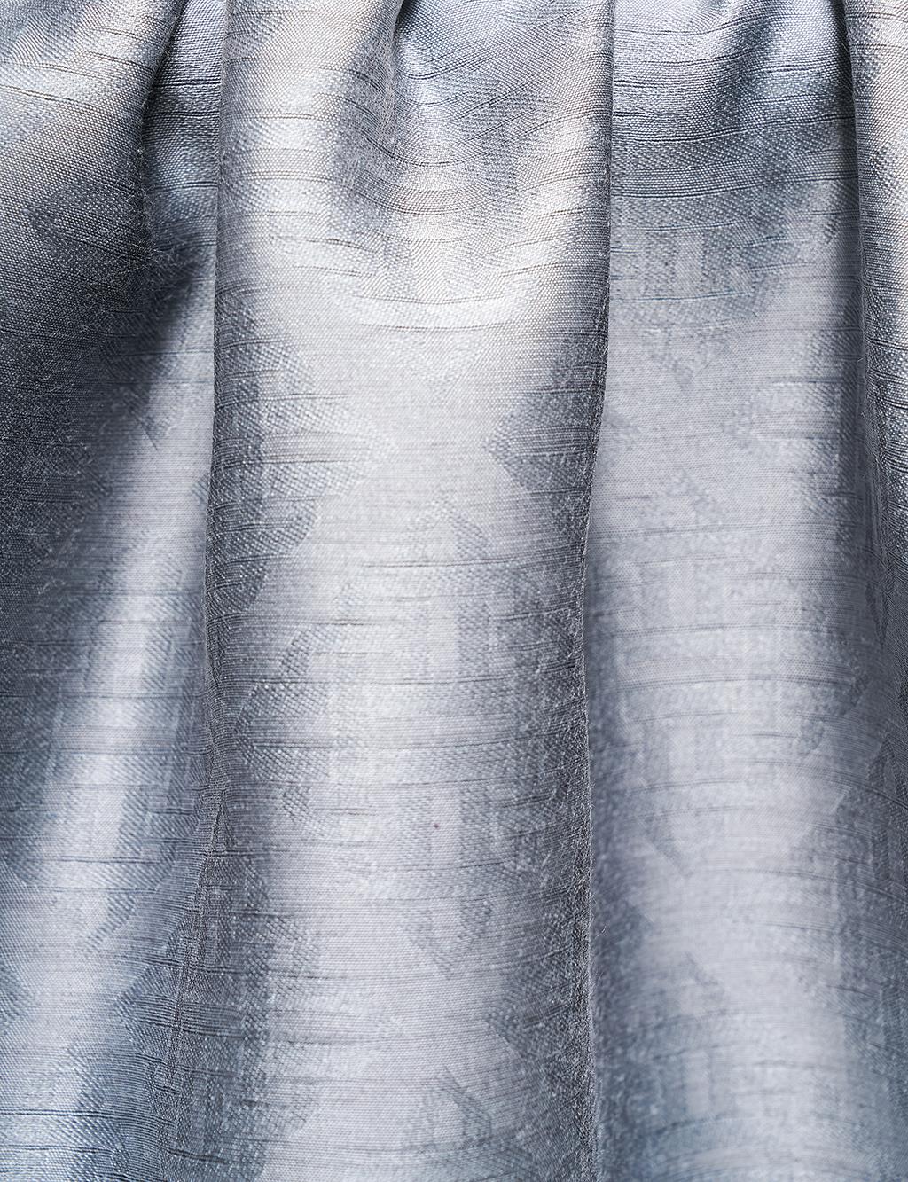 Diamond Patterned Wool Silk Shawl Gray