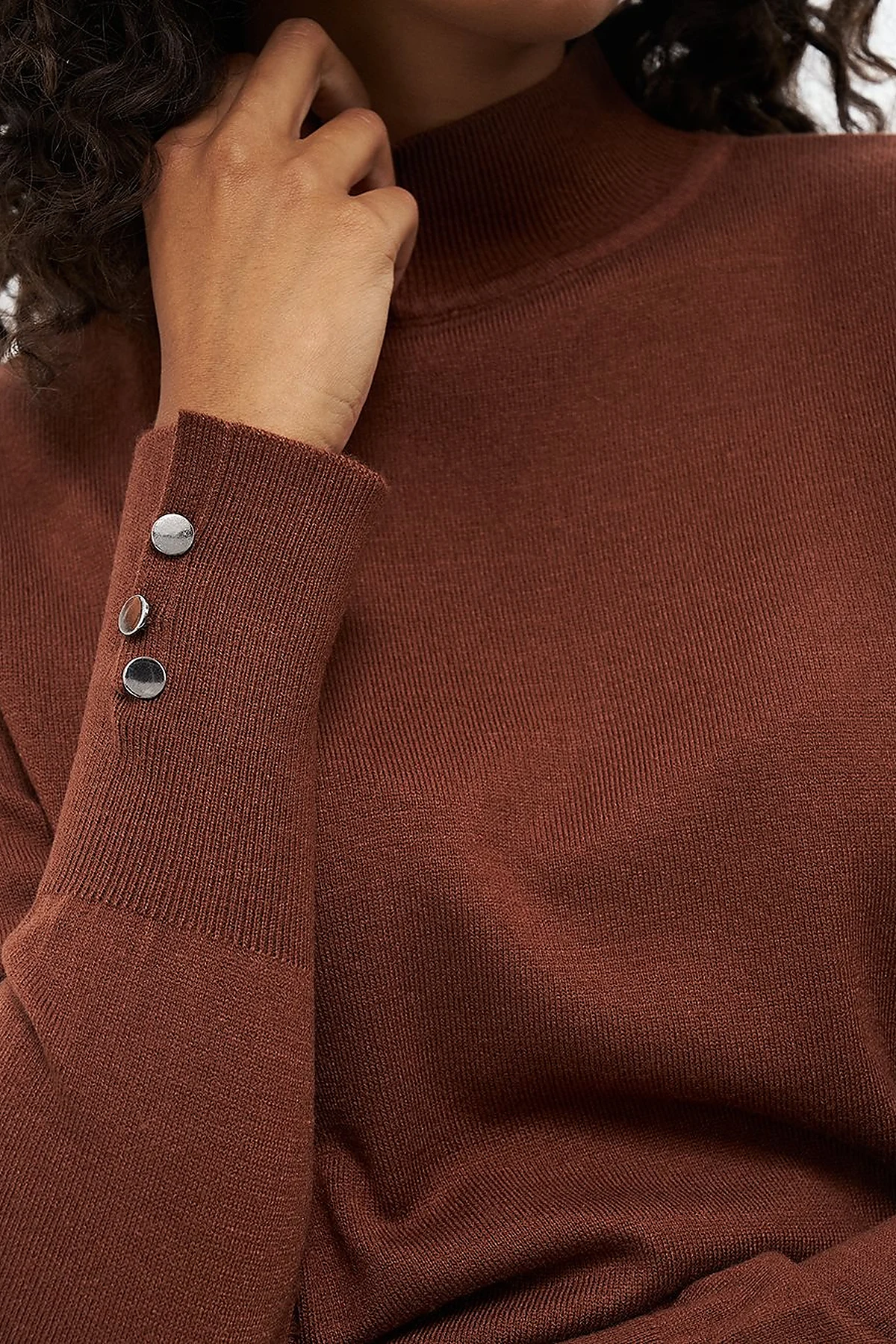 Basic Knit Sweater in Red Coffee